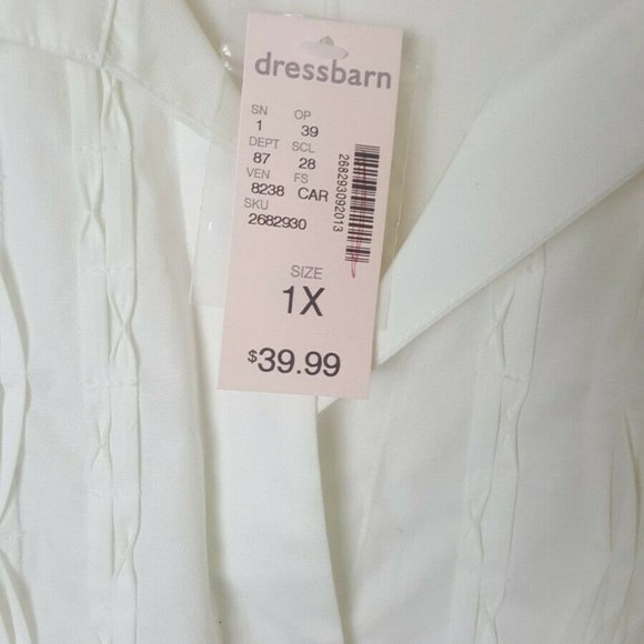 Vintage Dressbarn Women's White Blouse Pleated 1X - Picture 12 of 12